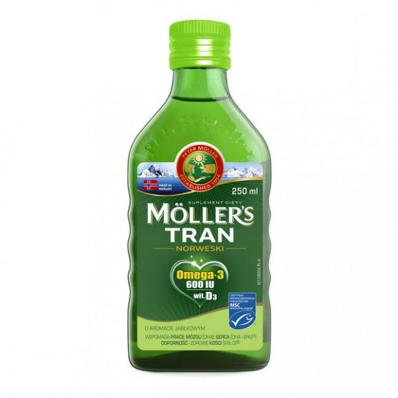 Mollers Tran Norweski, aromat jabłkowy, pojemność 250 ml. - zdjęcie produktu