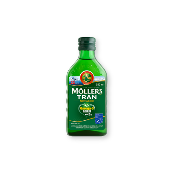 Mollers Tran Norweski naturalny, płyn, 250 ml - zdjęcie produktu
