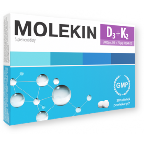 Molekin D3 + K2, tabletki powlekane, 30 szt. - zdjęcie produktu