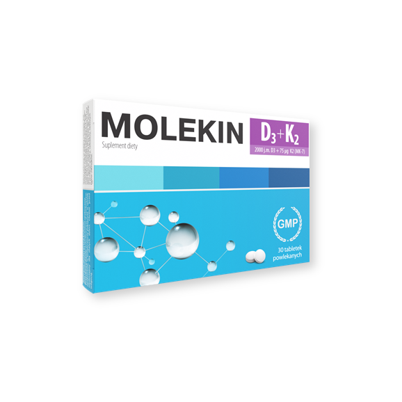 Molekin D3 + K2, tabletki powlekane, 30 szt. - zdjęcie produktu