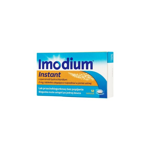 Imodium Instant, 2 mg, tabletki ulegające rozpadowi w jamie ustnej, 12 szt. - zdjęcie produktu
