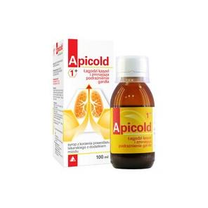 Apicold 1+, syrop, z korzenia prawoślazu, z dodatkiem miodu, 100 ml. - zdjęcie produktu