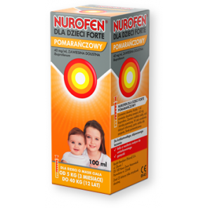 Nurofen dla dzieci Forte, 40 mg/ml, zawiesina doustna o smaku pomarańczowym, 100 ml - zdjęcie produktu