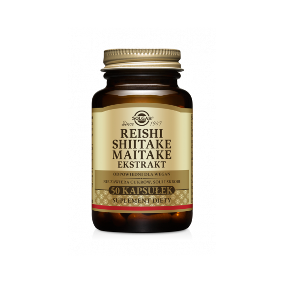 Solgar Reishi Shiitake Maitake ekstrakty, kapsułki, 50 szt. - zdjęcie produktu
