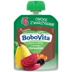 BoboVita, suszona śliwka z gruszką i buraczkiem, 80 g - zdjęcie produktu