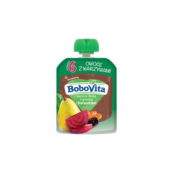 BoboVita, suszona śliwka z gruszką i buraczkiem, 80 g - zdjęcie produktu