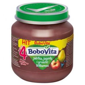 BoboVita, jabłka, jagody i gruszki Williamsa, 125 g - zdjęcie produktu