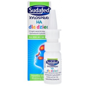 Sudafed XyloSpray HA dla dzieci, 0,5mg/ml, aerozol do nosa, 10 ml - zdjęcie produktu