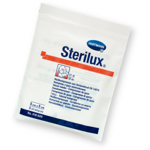 Sterilux, kompresy jałowe, 17-nitkowe, 12 warstwowe, 5 cm x 5 cm, 3 szt. - zdjęcie produktu