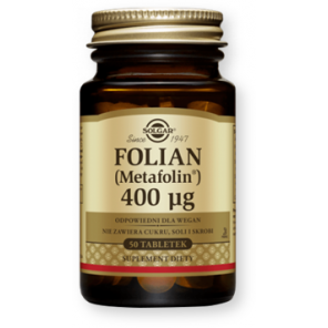 Solgar Folian (Metafolin), 400 µg, tabletki, 50 szt. - zdjęcie produktu