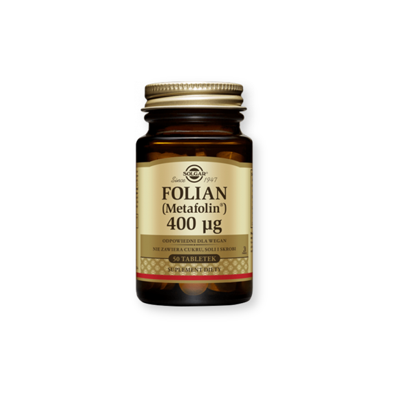 Solgar Folian (Metafolin), 400 µg, tabletki, 50 szt. - zdjęcie produktu