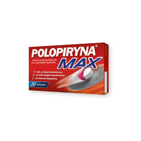 Polopiryna Max, 500 mg, tabletki dojelitowe, 20 szt. - zdjęcie produktu