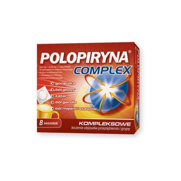 Polopiryna Complex, proszek w saszetkach do sporządzania roztworu doustnego, 8 szt. - zdjęcie produktu