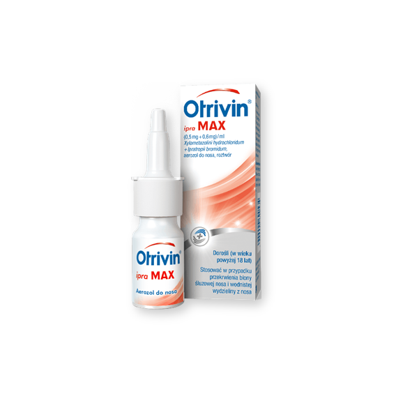 Otrivin Ipra MAX, 0,5 mg+0,6 mg, aerozol do nosa, 10 ml - zdjęcie produktu