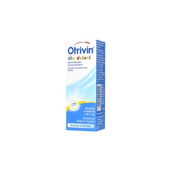 Otrivin dla dzieci 0,5 mg/ml, aerozol do nosa, 10 ml - zdjęcie produktu