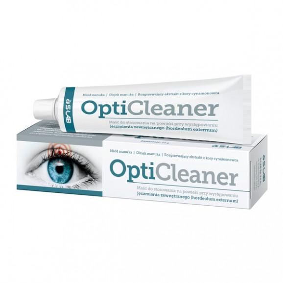 OptiCleaner, maść na powieki przy występowaniu jęczmienia zewnętrznego i gradówki, 15 g OptiCleaner, maść na powieki przy występowaniu jęczmienia zewnętrznego i gradówki, 15 g - zdjęcie produktu