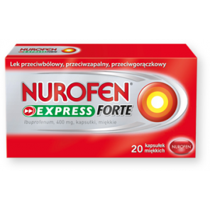 Nurofen Express Forte, 400 mg, kapsułki miękkie, 20 szt. - zdjęcie produktu