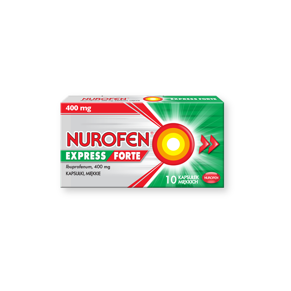 Nurofen Express Forte, 400 mg, kapsułki miękkie, 10 szt. - zdjęcie produktu