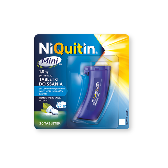 Niquitin Mini, 1,5 mg, tabletki do ssania, 20 szt. - zdjęcie produktu