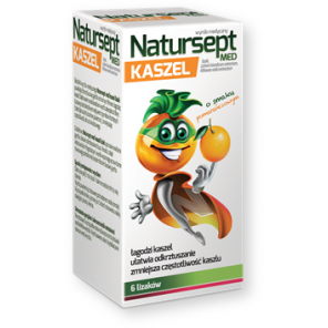 Natursept MED kaszel, lizaki o smaku pomarańczowym, 6 szt. - zdjęcie produktu