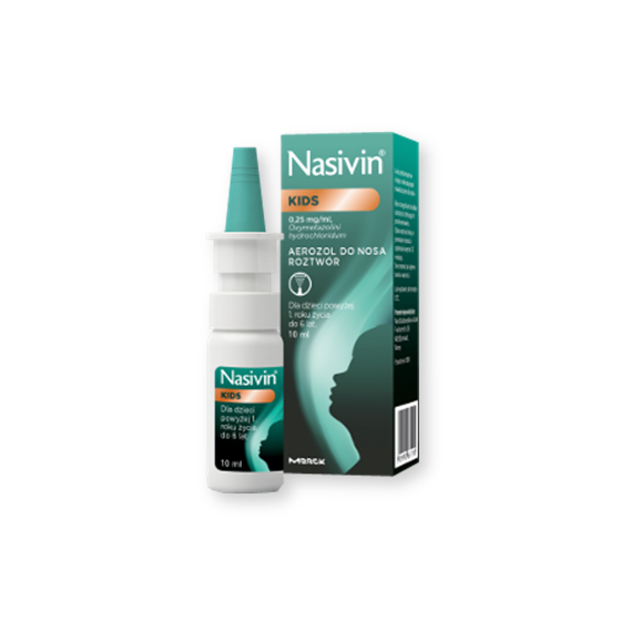 Nasivin Kids 0,025%, aerozol do nosa, 10 ml - zdjęcie produktu
