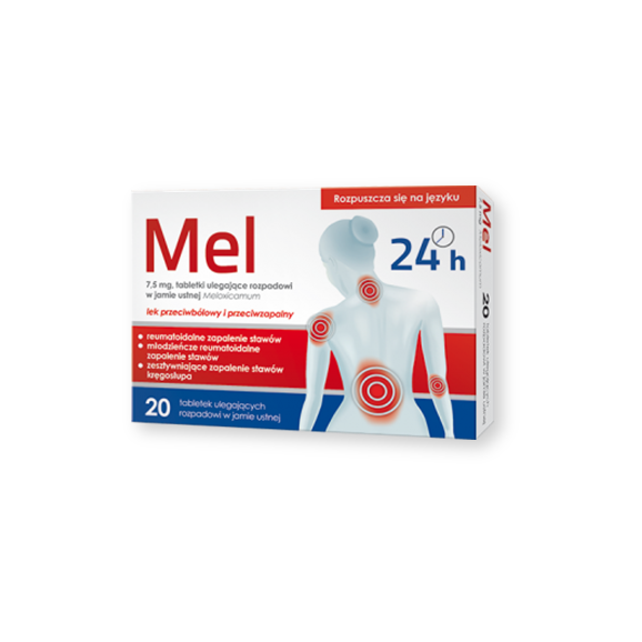 Mel, 7,5 mg, tabletki ulegające rozpadowi w jamie ustnej, 20 szt. - zdjęcie produktu