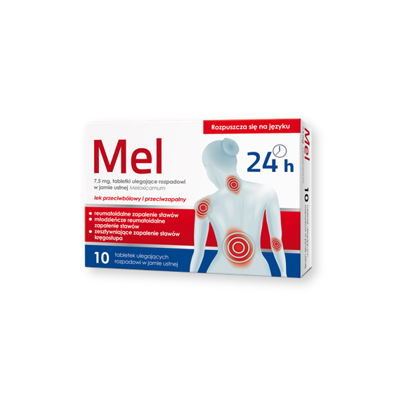 Mel, 7,5 mg, tabletki ulegające rozpadowi w jamie ustnej, 10 szt. - zdjęcie produktu