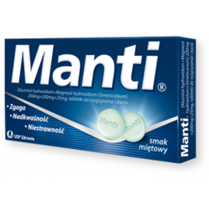 Manti, tabletki do rozgryzania i żucia, smak miętowy, 32 szt. - zdjęcie produktu