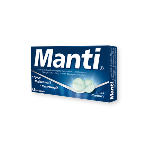 Manti, tabletki do rozgryzania i żucia, smak miętowy, 32 szt. - zdjęcie produktu