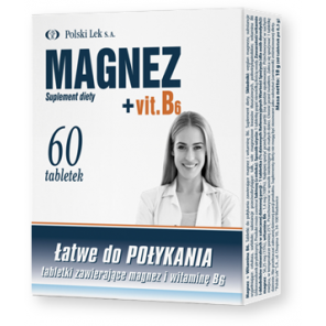 Magnez + Vit.B6, tabletki, 60 szt. (Polski Lek) - zdjęcie produktu