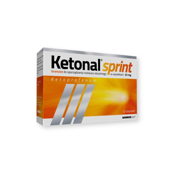 Ketonal Sprint, 25 mg, granulki do sporządzania roztworu doustnego, 12 saszetek - zdjęcie produktu