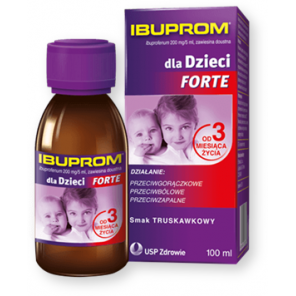 Ibuprom dla Dzieci Forte - 200 mg/5 ml, zawiesina doustna, pojemność 100 ml. - zdjęcie produktu
