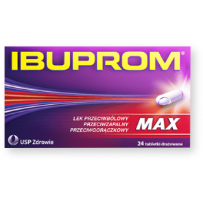 Ibuprom Max, 400 mg, tabletki drażowane, 24 szt. - zdjęcie produktu