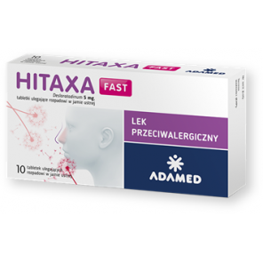 Hitaxa Fast, 5 mg, tabletki ulegające rozpadowi w jamie ustnej, 10 szt. - zdjęcie produktu