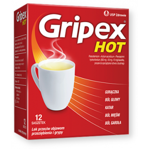 Gripex Hot, proszek do sporządzania roztworu doustnego, 12 saszetek - zdjęcie produktu