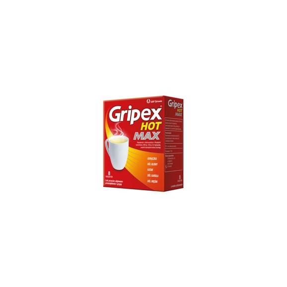 Gripex Hot MAX, proszek do sporządzenia roztworu doustnego, 8 saszetek - zdjęcie produktu