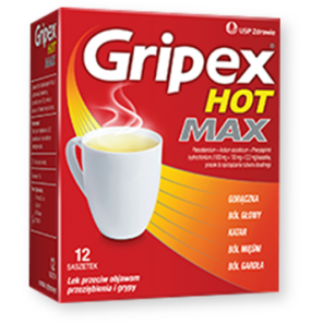 Gripex Hot MAX, proszek do sporządzania roztworu doustnego, 12 saszetek - zdjęcie produktu