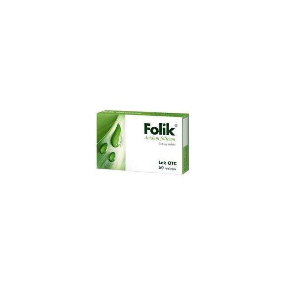 Folik, kwas foliowy, 0,4 mg, tabletki, 60 szt. - zdjęcie produktu