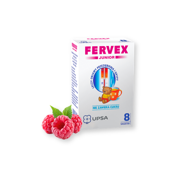 Fervex Junior, granulat bez cukru, 8 saszetek - zdjęcie produktu