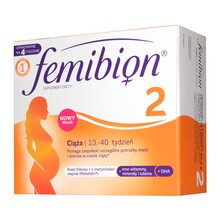 Femibion 2 Ciąża, kwas foliowy, tabletki powlekane + kapsułki miękkie, 28 szt. + 28 szt.