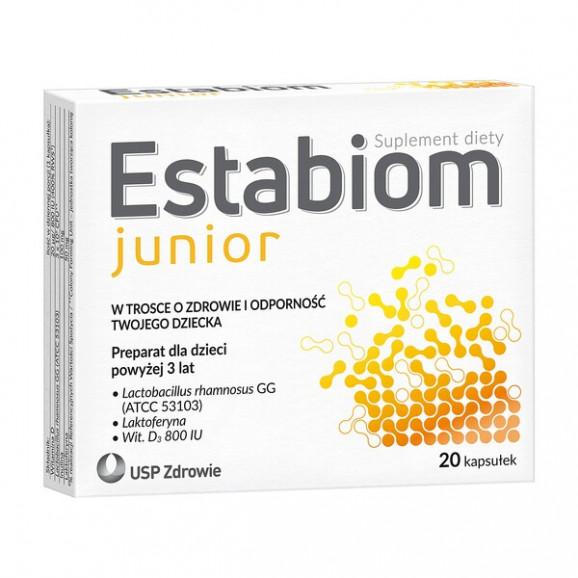 Estabiom Junior, kapsułki, 20 szt. Estabiom Junior, kapsułki, 20 szt. - zdjęcie produktu