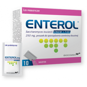 Enterol, 250 mg, proszek do sporządzania zawiesiny doustnej, 10 saszetek - zdjęcie produktu
