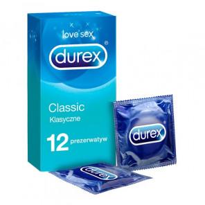 Durex, Classic, prezerwatywy ze środkiem nawilżającym, 12 szt. - zdjęcie produktu