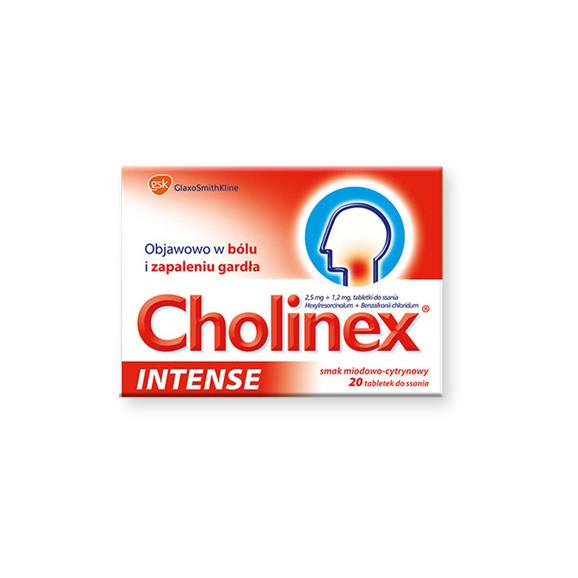 Cholinex Intense, tabletki do ssania, smak jeżynowy, 20 szt. - zdjęcie produktu