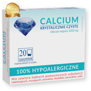 Calcium Krystalicznie Czyste, proszek, 100% hipoalergiczne, proszek w saszetkach, 20 szt. - zdjęcie produktu