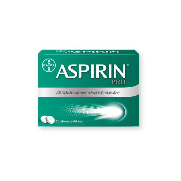 Aspirin Pro, 500 mg, tabletki powlekane, 20 szt. - zdjęcie produktu