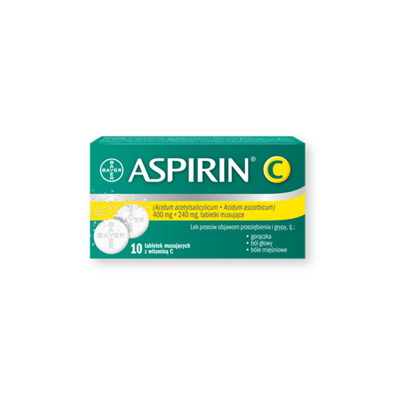 Aspirin C, 400 mg + 240 mg, tabletki musujące, 10 szt. - zdjęcie produktu