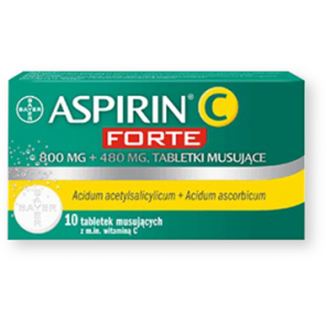 Aspirin C Forte, 800 mg + 480 mg, tabletki musujące, 10 szt. - zdjęcie produktu