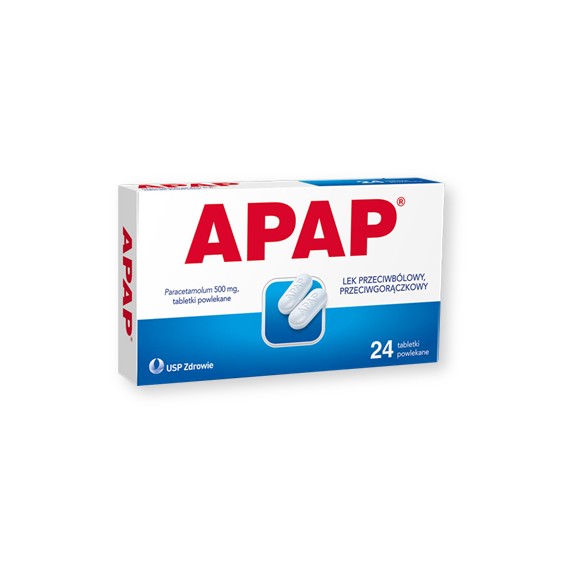 Apap, 500 mg, tabletki powlekane, 24 szt. - zdjęcie produktu