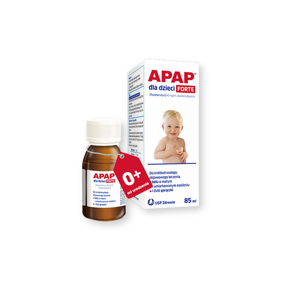 Apap dla dzieci forte, 40 mg/ml, zawiesina doustna, 85 ml - zdjęcie produktu